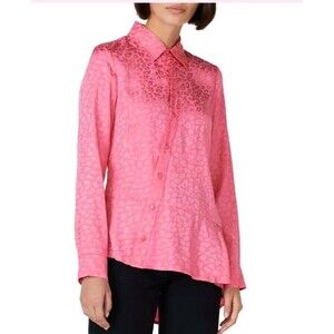 Koché Women Pink Pink Leopard Asymmetric Shirt 40 french